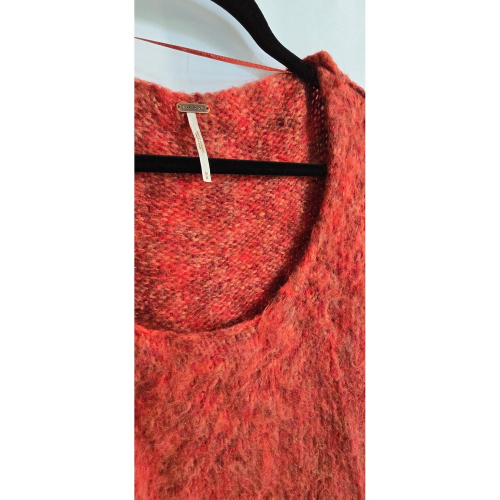 M‎ Free People Sweater Tunic Orange Knit Pullover Oversized chunky sweater - Picture 7 of 9